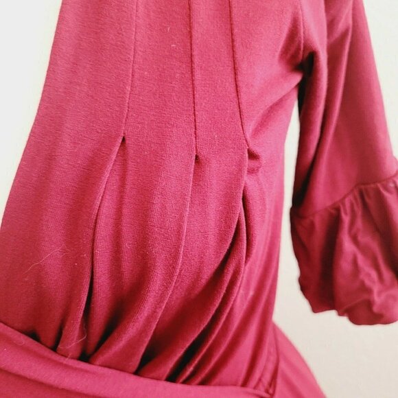 Karen Alexander Vintage wrap dress with ruffles, size S , Red Made in USA A10 - Picture 4 of 11